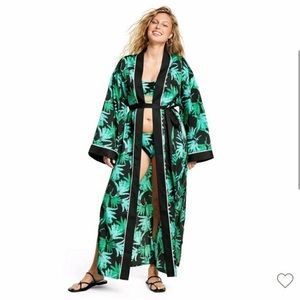 Fe Noel x Target feather palm print cover-up robe size XS NWT